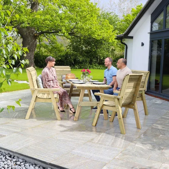 Freya 6 Seater Wooden Rectangle Garden Dining Set 5