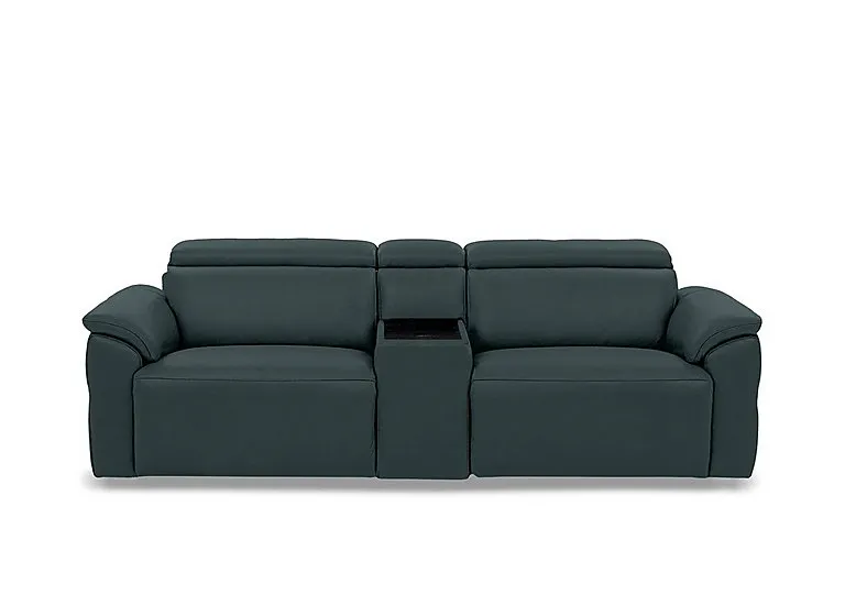 Dolomite 3 Seater Leather Power Recliner Sofa with Power Headrests and Console