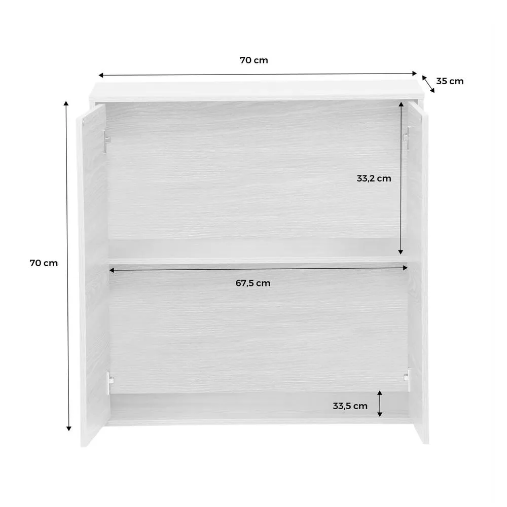 sweeek Wood effect storage unit, 2 doors, 70cm in White 6