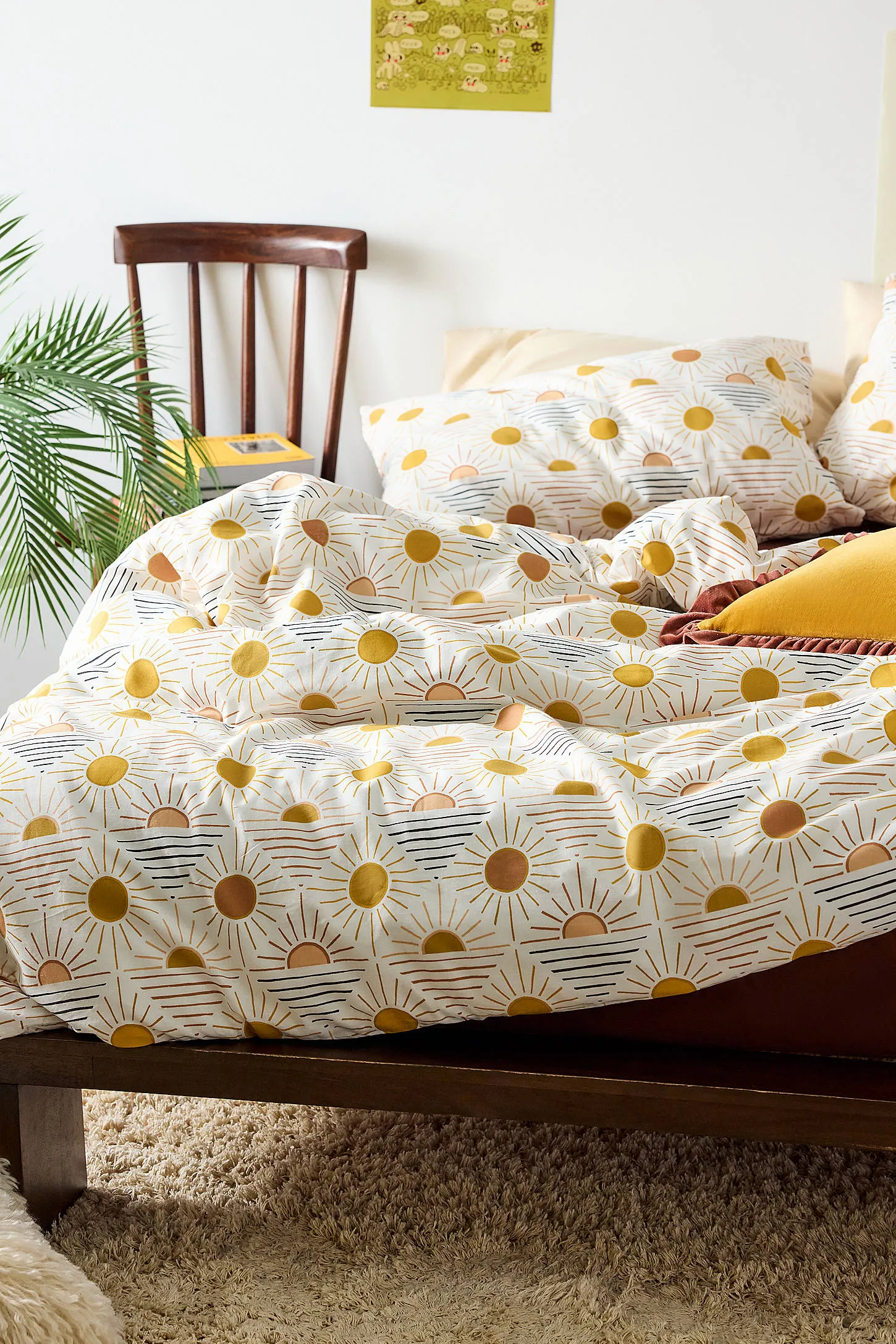 Geometric Sun Duvet Set - Orange 2