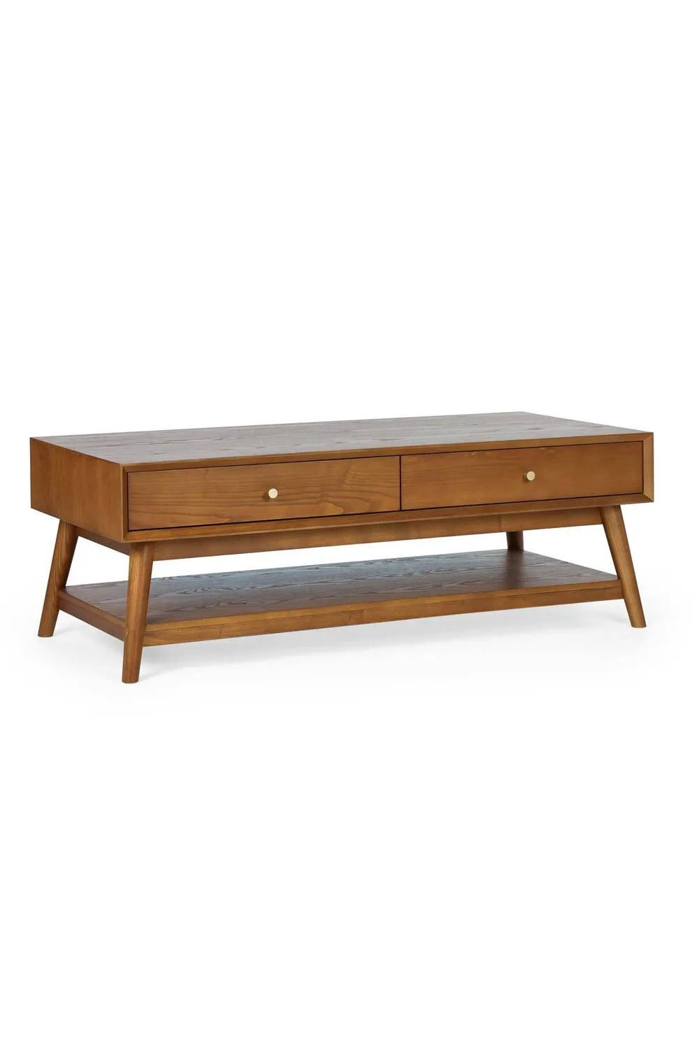 Julian Bowen Lowry 2 Drawer Coffee Table with Shelf in Tan 3