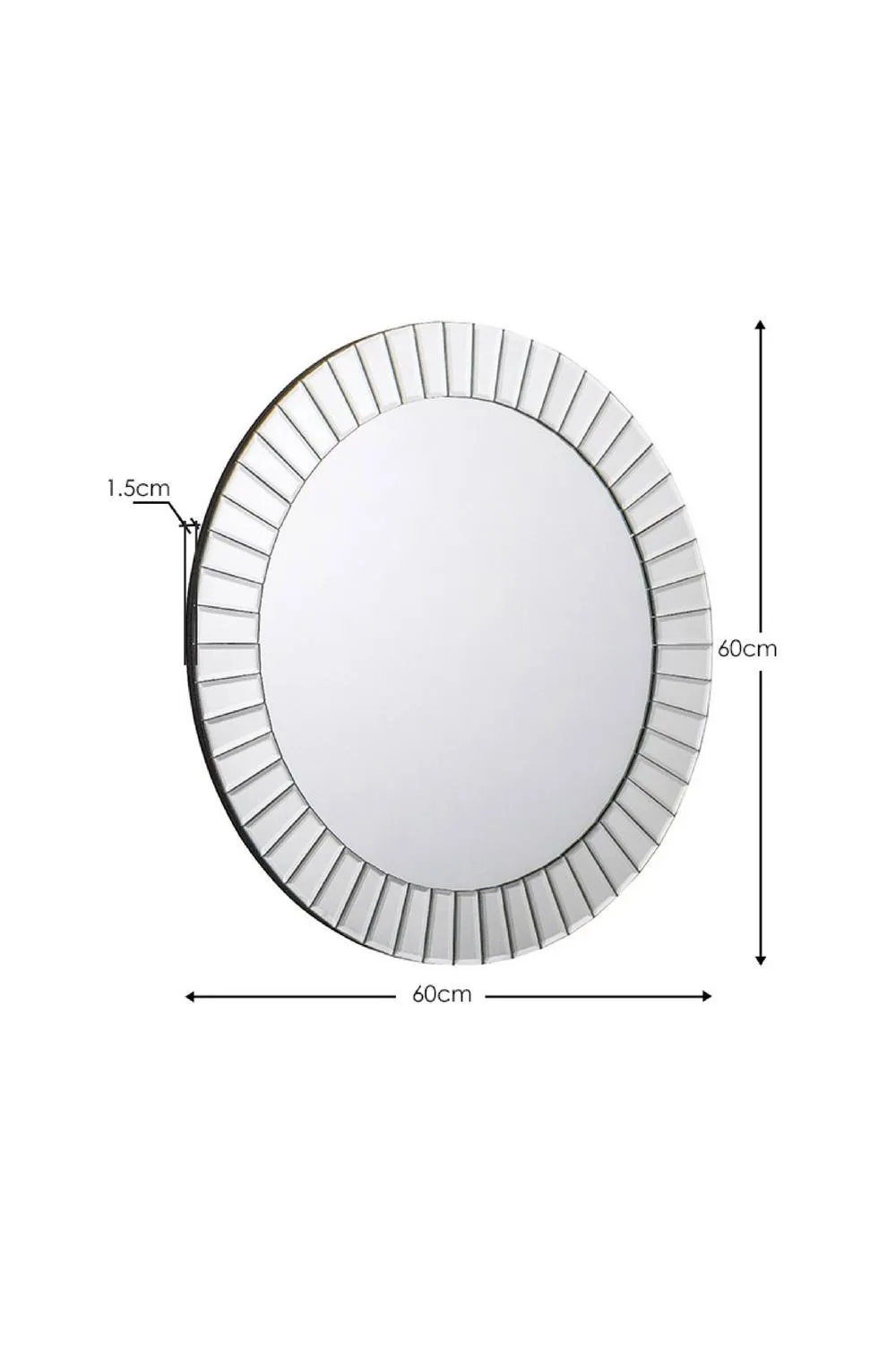 Julian Bowen Sonata Round Wall Mirror in Clear 3