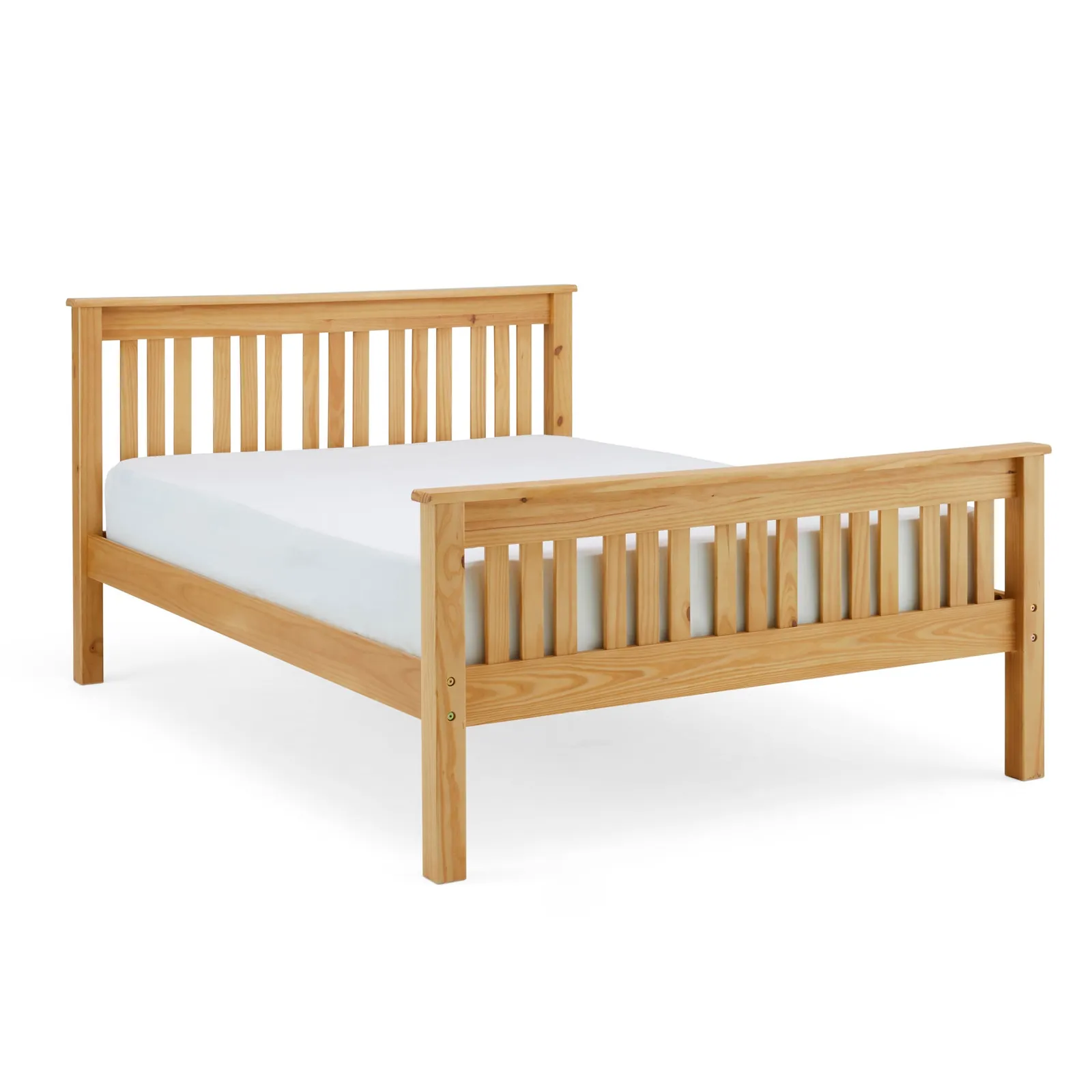 Natural Shaker Style Wooden Bed Frame Natural