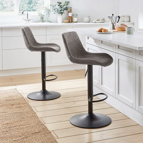 Walden Height Adjustable Bar Stool, Faux Leather 2