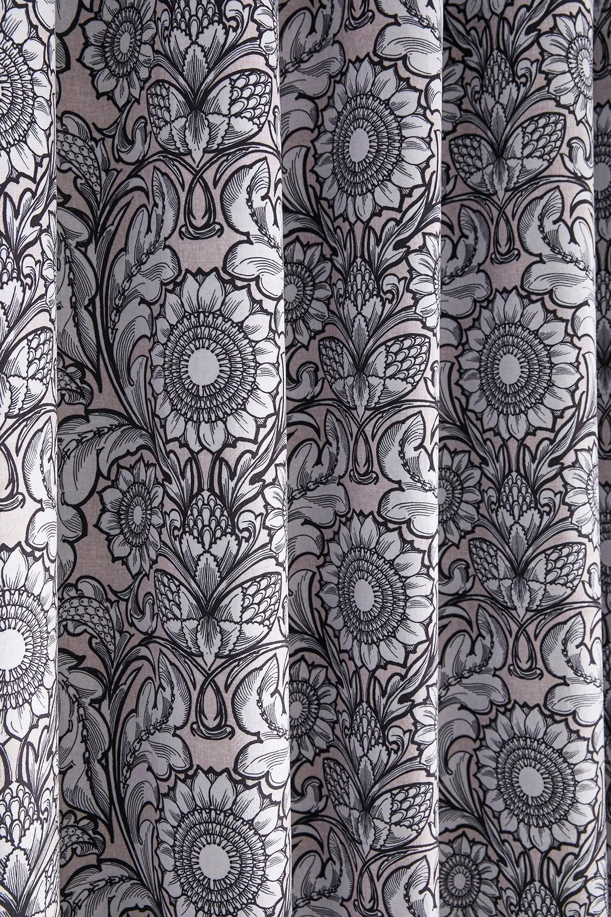 Laurence Llewelyn-Bowen 'Romilly' Floral Jacquard Blackout Pair of Eyelet Curtains in Natural 3