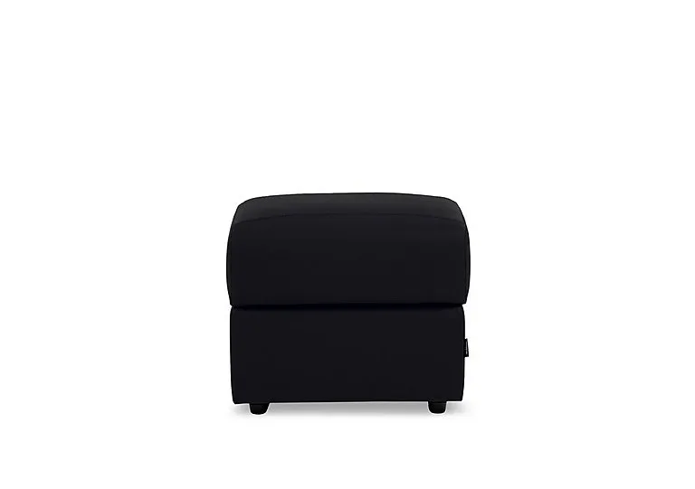 Canto Square Leather Storage Footstool - Torello Nero - Living Room Furniture - In Time for Christmas