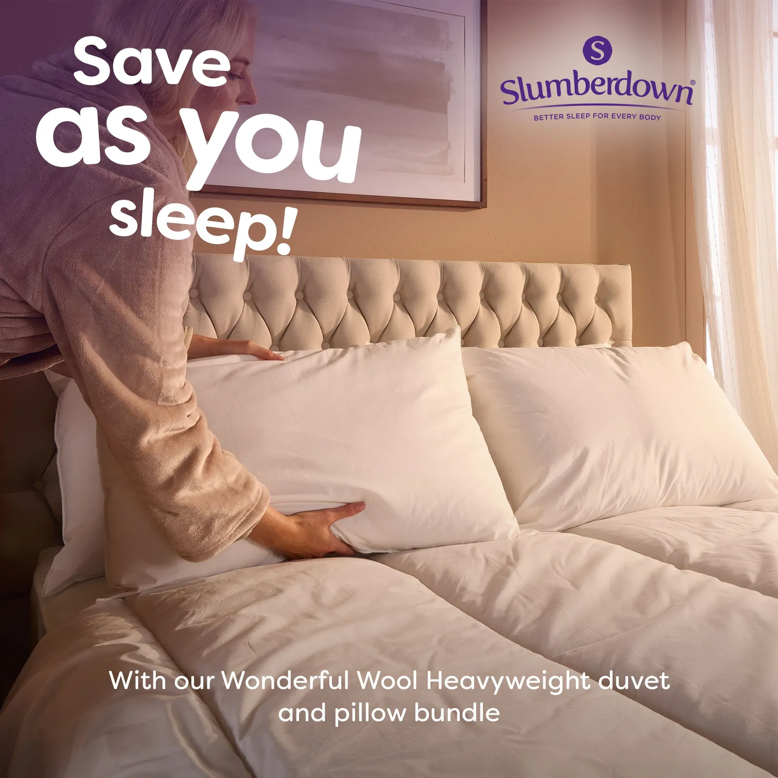 Slumberdown Wonderful Wool Heavyweight Duvet in White 6