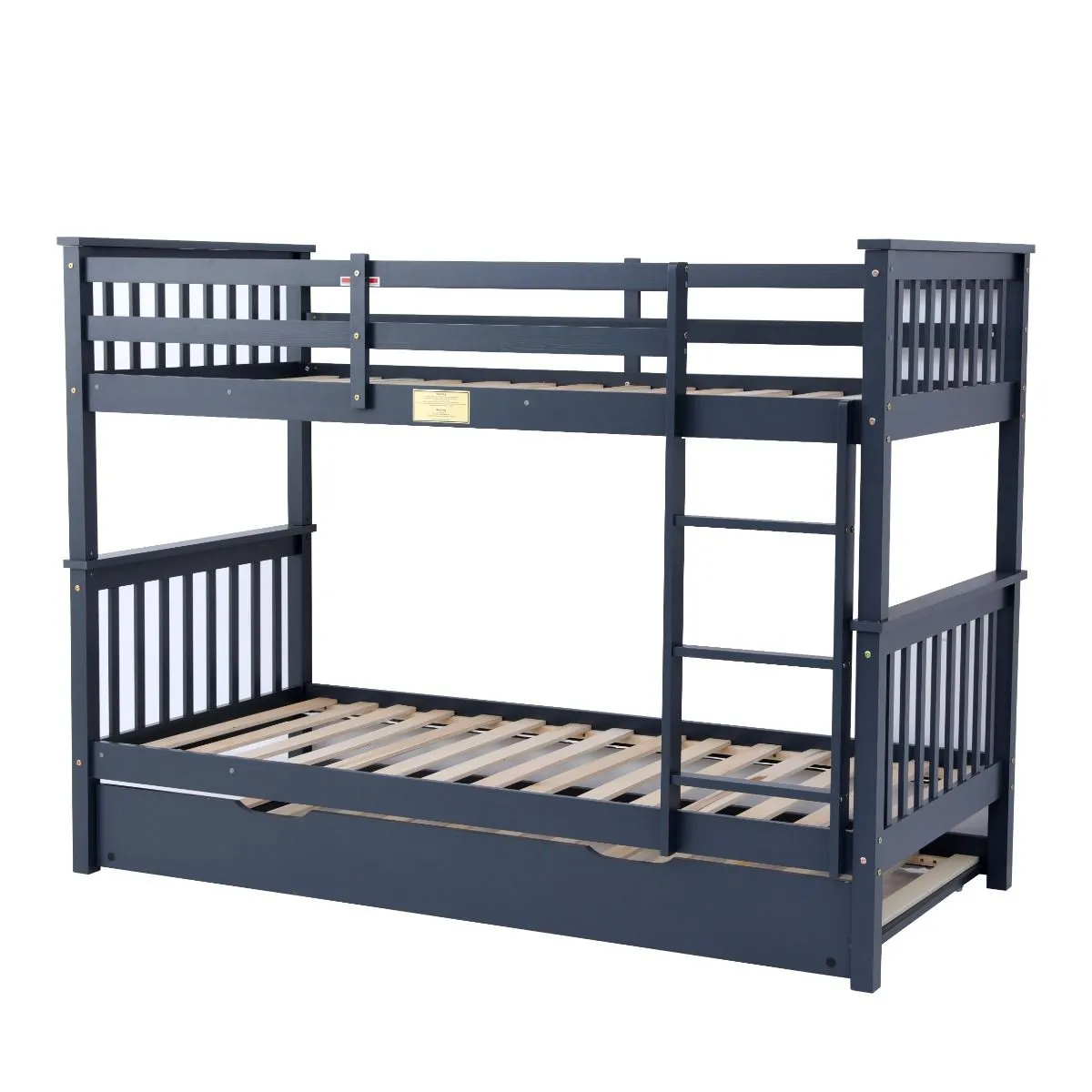 Flair Zoom Wooden Detachable Bunk Bed with Trundle in Grey 5
