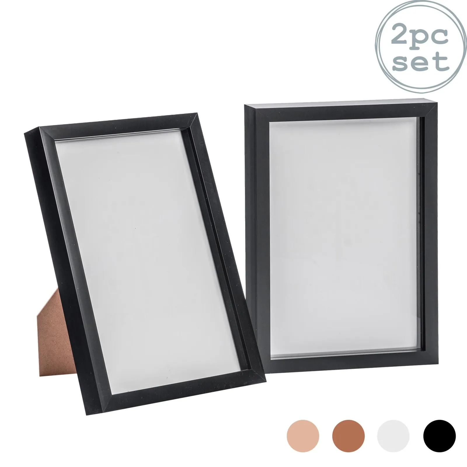 Nicola Spring 3D Box Photo Frame - A4 (8 x 12") - Pack of 2 in Black 1