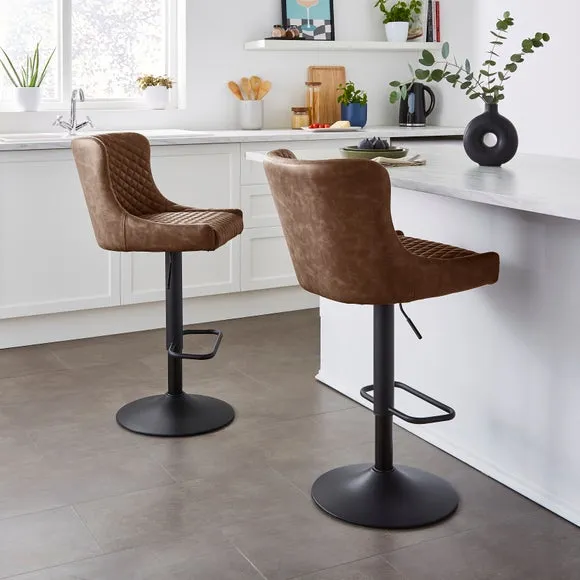 Montreal Height Adjustable Barstool, Faux Leather 2