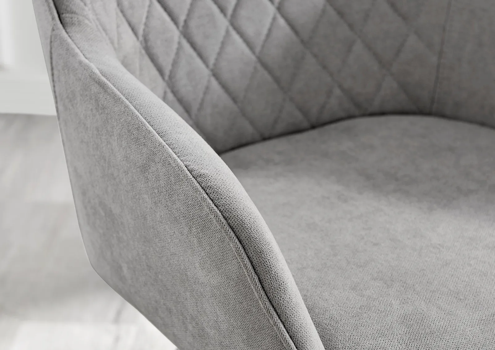 FurnitureboxUK Set of 2 Falun Deep Padded Dining Chairs Upholstered in Soft & Durable Fabric With Silver Chrome Legs in Light Grey 5