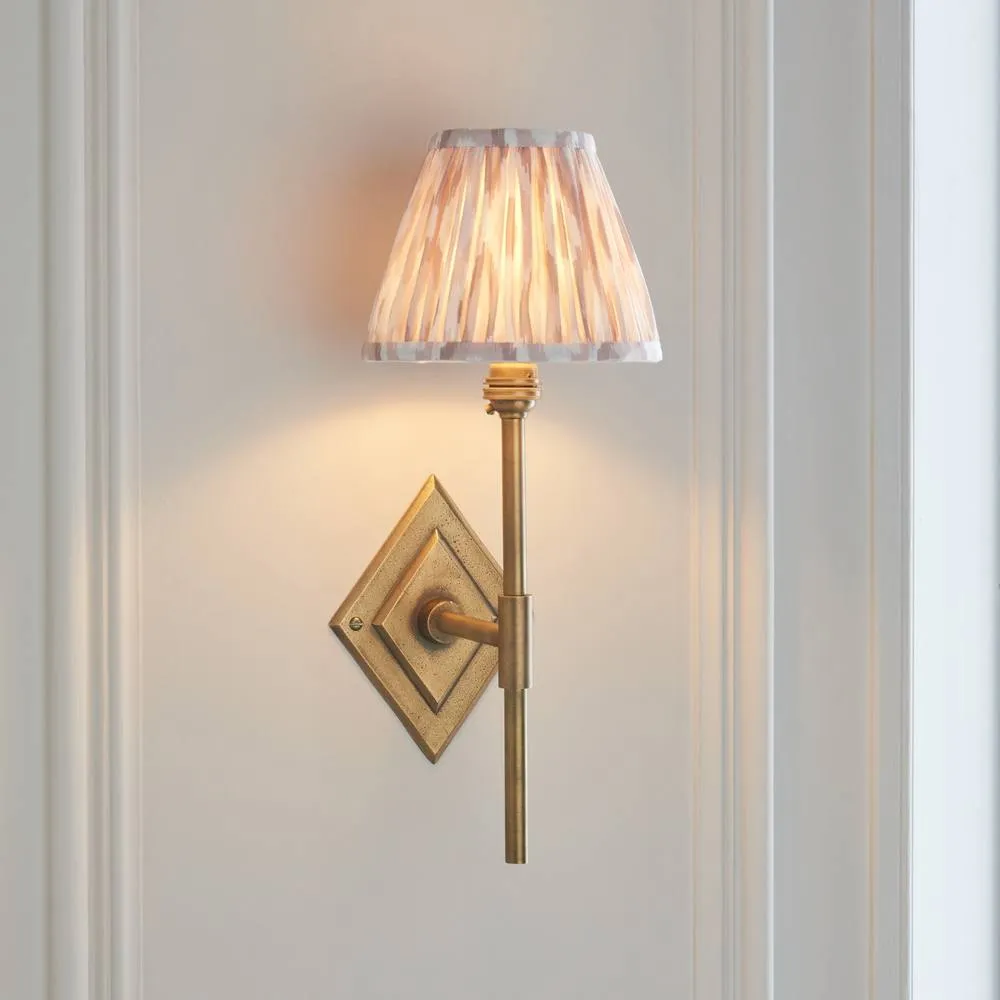 Netlighting Diamond Tall & Ikat 16cm Wall Lamp Antique Brass Neutral Print in Gold 3