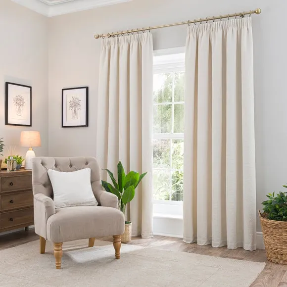 Churchgate Woodhouse Boucle Pencil Pleat Curtains 2