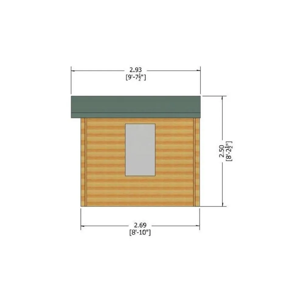 Shires Barnsdale Log Cabin Home Office Garden Room Approx 9 x 9 Feet in Brown 5