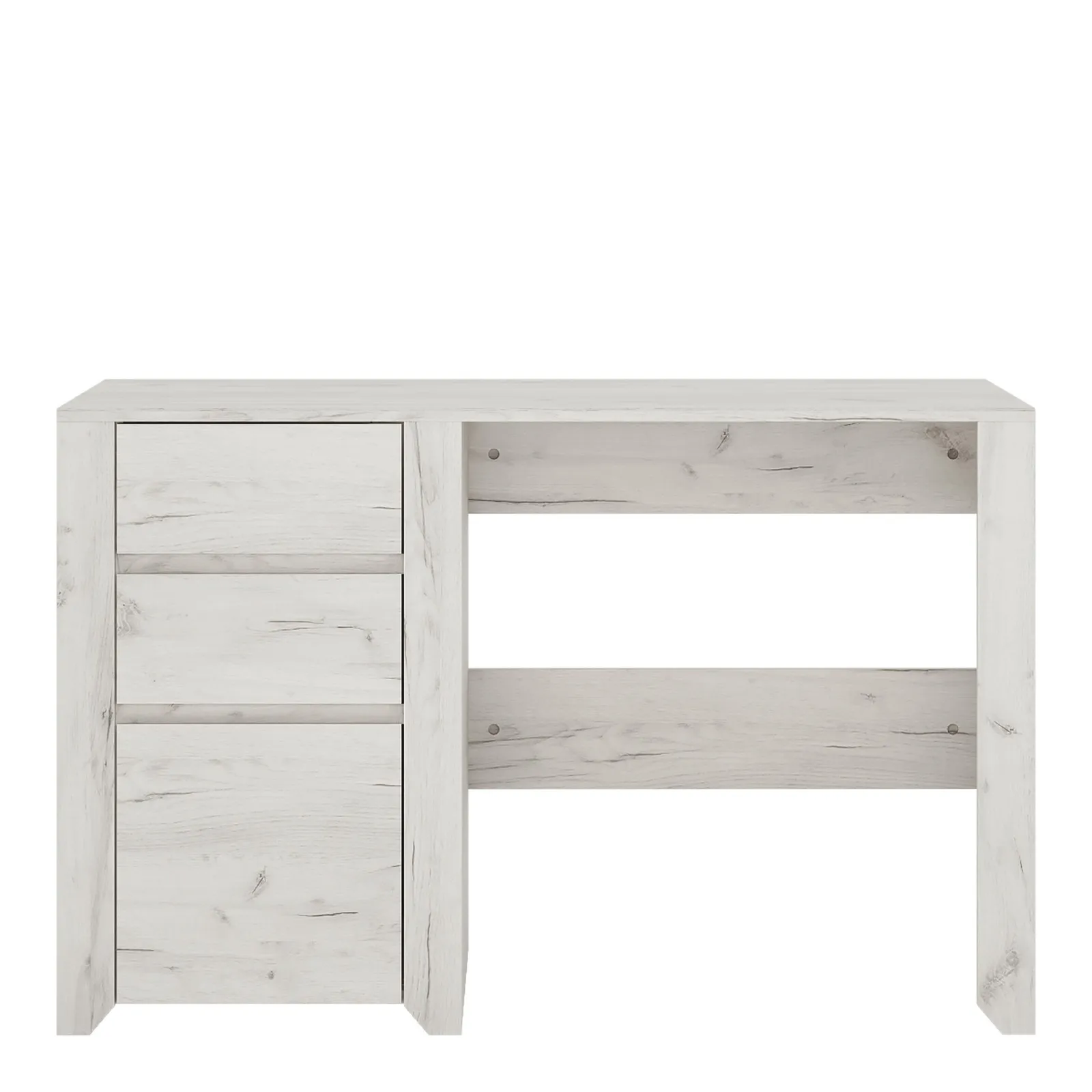 Furniture To Go Angel 3 Drawer Desk in White 2