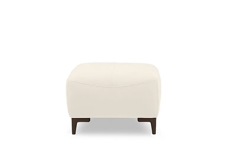 Marconi Leather Footstool - Torello Bianco Puro
