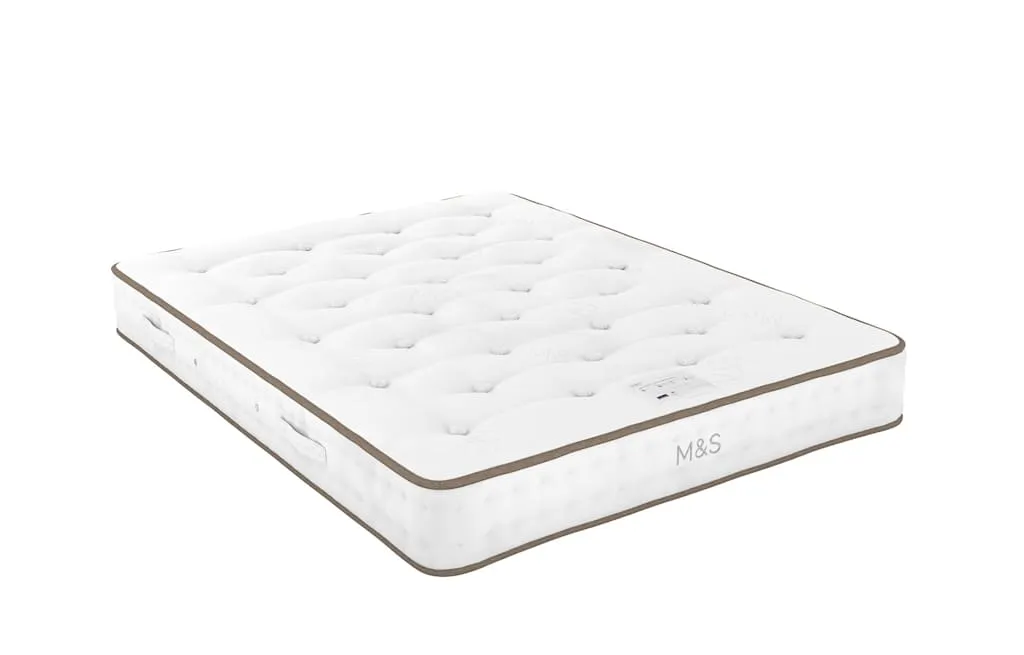 M&S 1000 British Wool Pocket Spring Medium Firm Mattress White