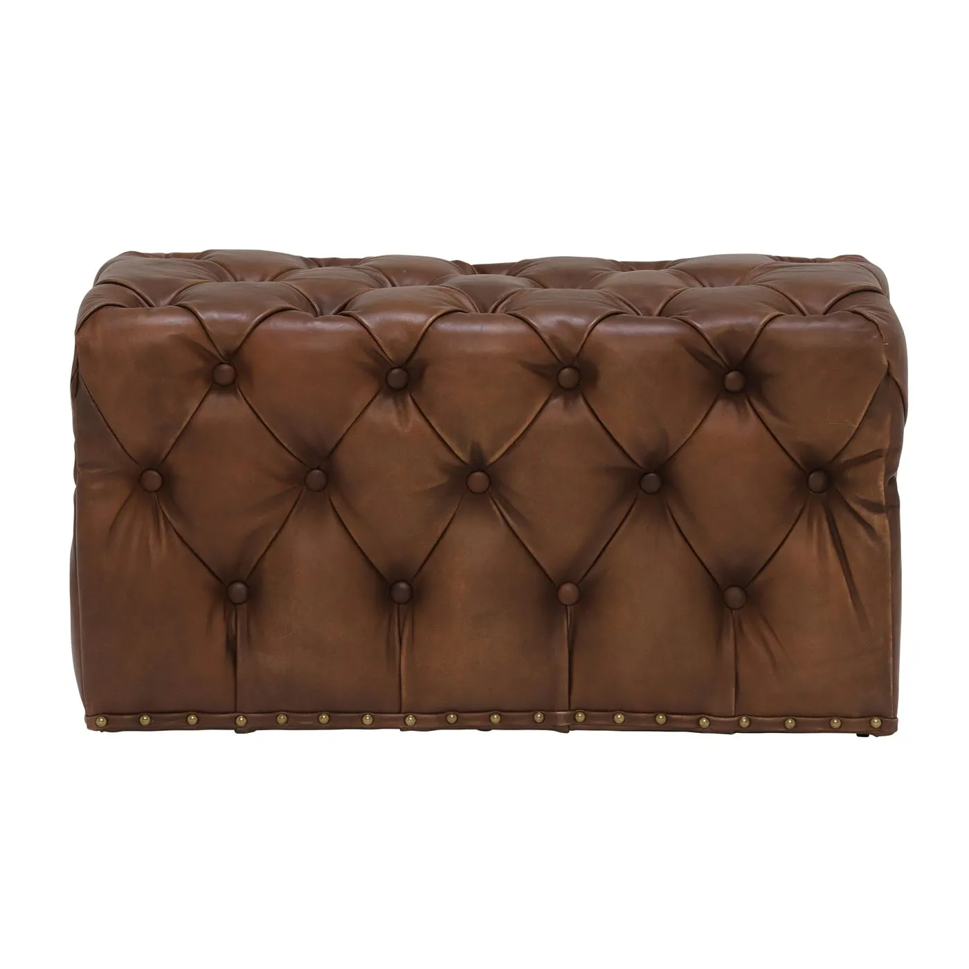 Timothy Oulton Lord Digsby Small Rectangle Leather Footstool