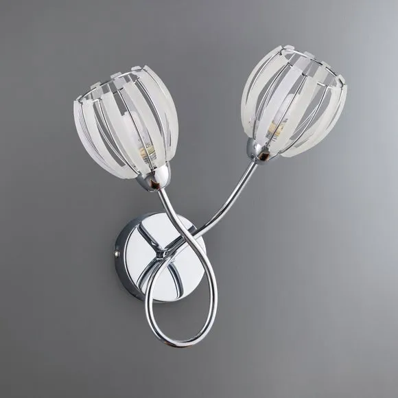 Rosa 2 Light Chrome Wall Light 2