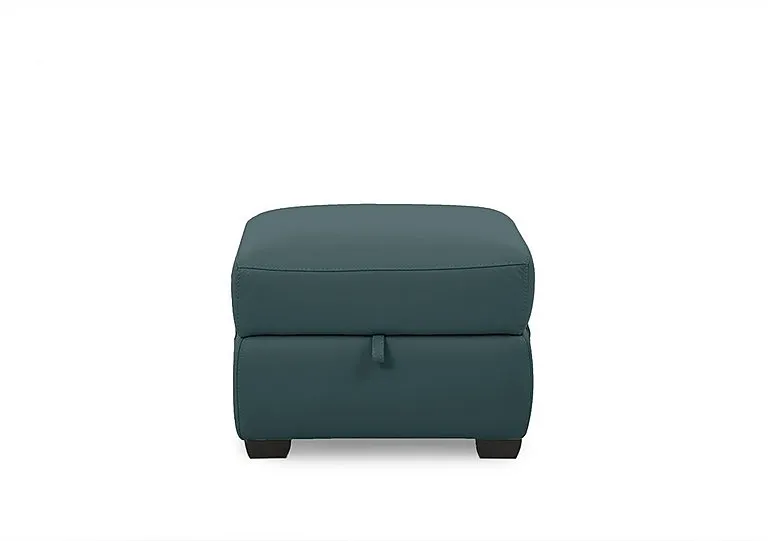 Chill Leather Storage Footstool - BV Lake Green