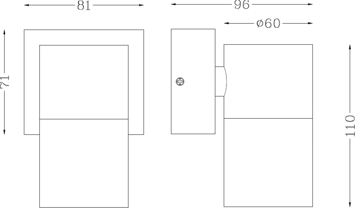 Netlighting GU10 Fixed Single Wall Light White 230V IP54 20W 2