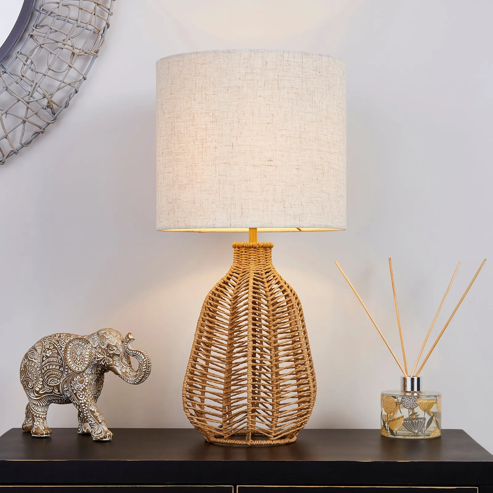 Kylo Woven String Table Lamp Beige