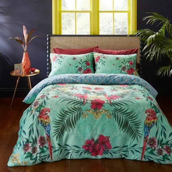 Matthew Williamson Paradise Parrot 100% Cotton Duvet Cover & Pillowcase Set 1