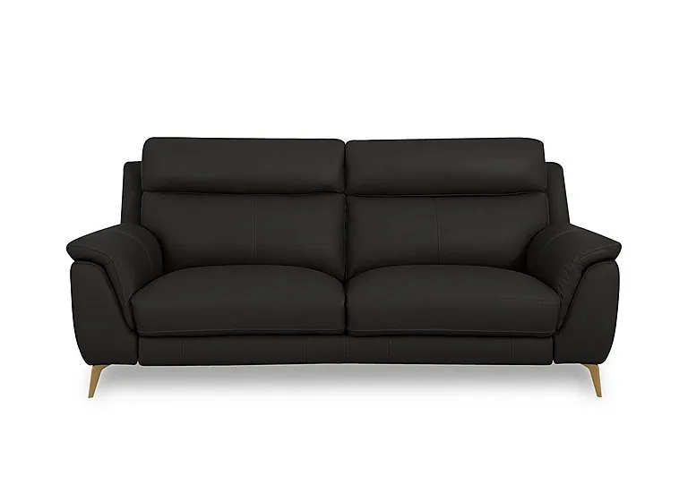 Eclipse Leather 3 Seater Sofa - Black
