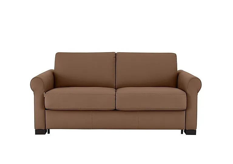 Alcova 2 Seater Leather Sofa Bed with Scroll Arms - Sofas and Armchairs - In Time for Christmas