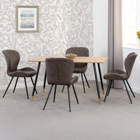 Hamilton & Quebec 4 Seater Dining Table with 4 Dining Chairs