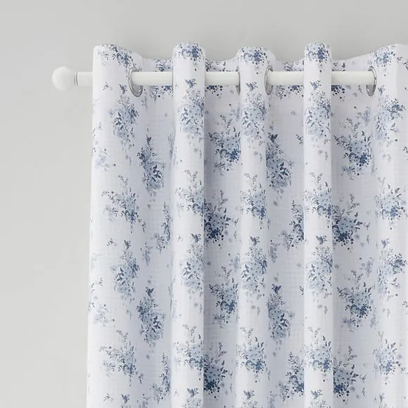 Catherine Lansfield Lucie Floral Reversible Eyelet Curtains