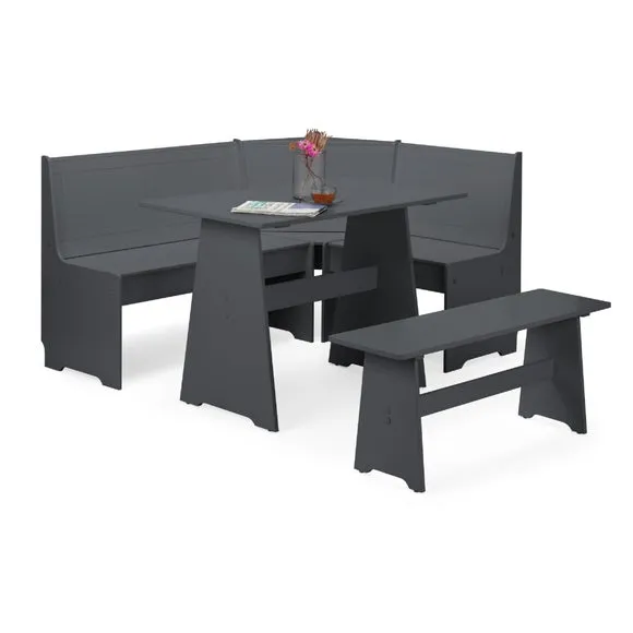 Newport 4 Seater Rectangular Corner Dining Table with Bench 3