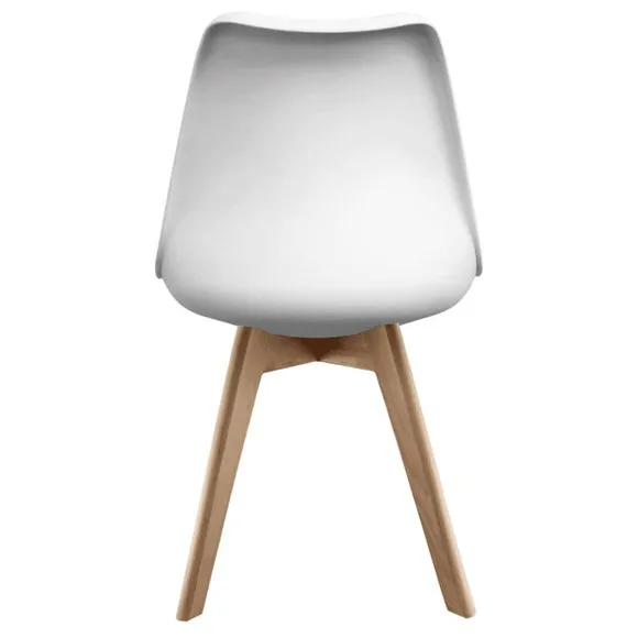 Fusion Living Soho White Plastic Dining Chair with Squared Legs 6
