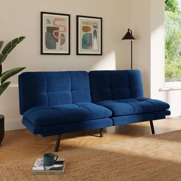 Harrison Quilted Velvet Clic Clac Sofa Bed