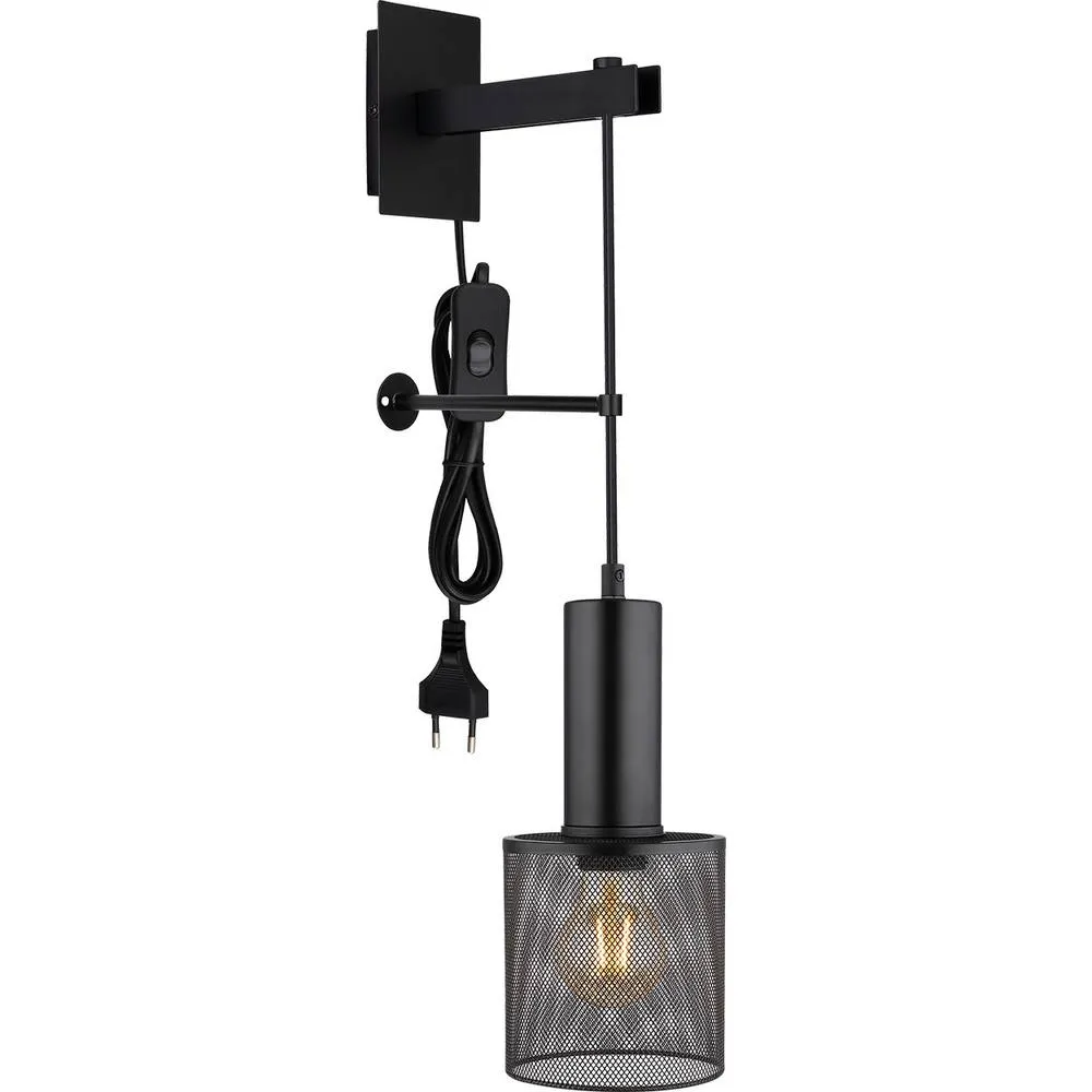 Netlighting Jedd 12cm Wall Lamp Matt Black 1x E27