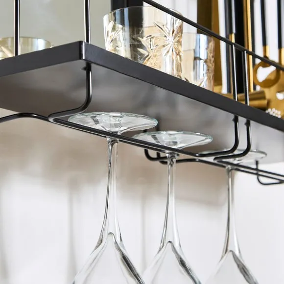 Rectangle Cocktail Bar Shelves with Mirror 2