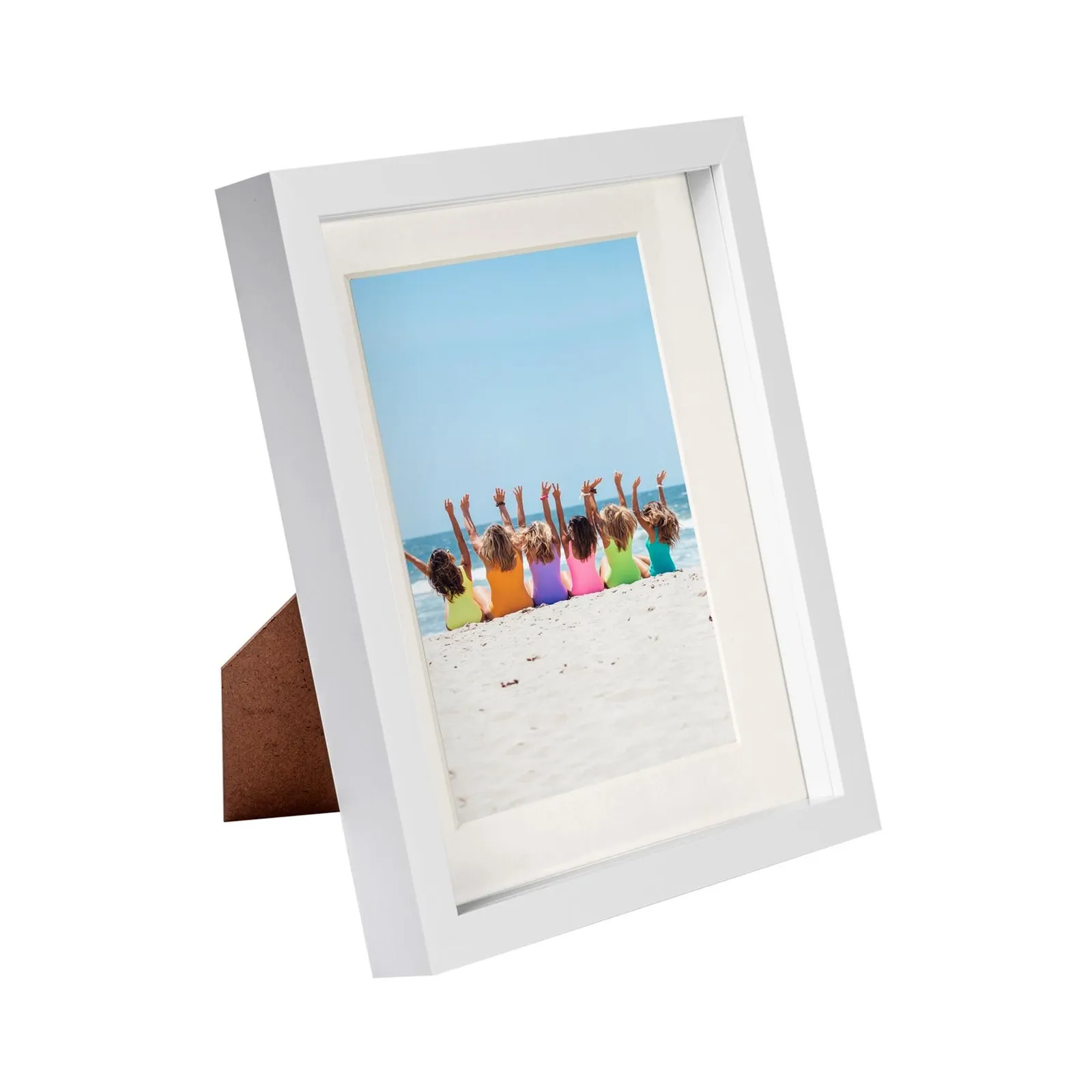 Nicola Spring 8x10" White 3D Box Photo Frame 5x7" in Ivory 1