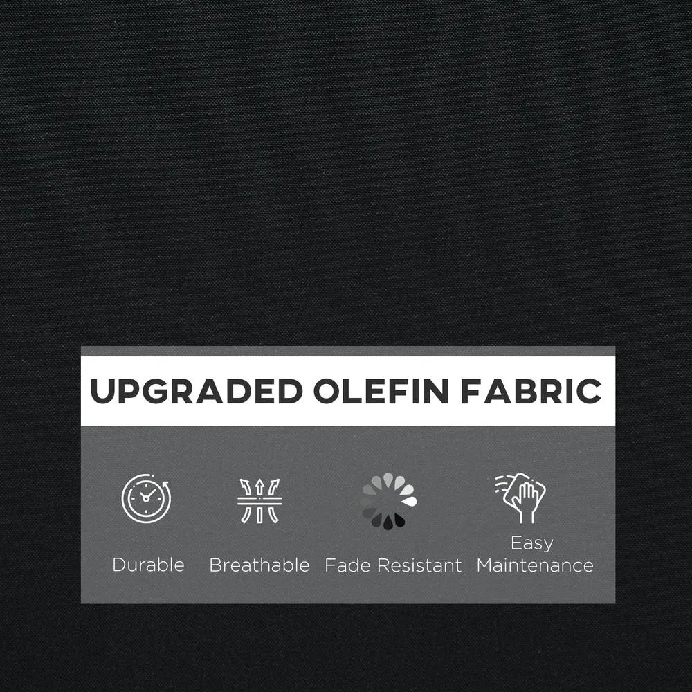OUTSUNNY Outdoor Seat & Back Cushion Set, Olefin Patio Chair Cushion in Black 4