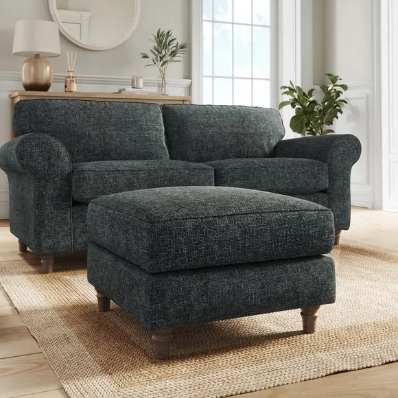 Flori Chunky Chenille Footstool 1
