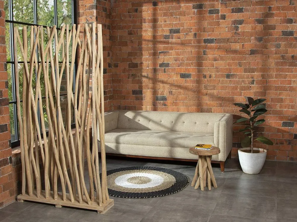 Vente-unique Teak Wood Room Divider - L 100 X W 25 X H 180 Cm - Natural - GAYANA in Light Oak 3