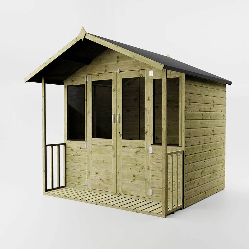 Mercia 7 x 7 Feet Traditional Summerhouse - L193 x W229.5 x H221.3 cm - Brown