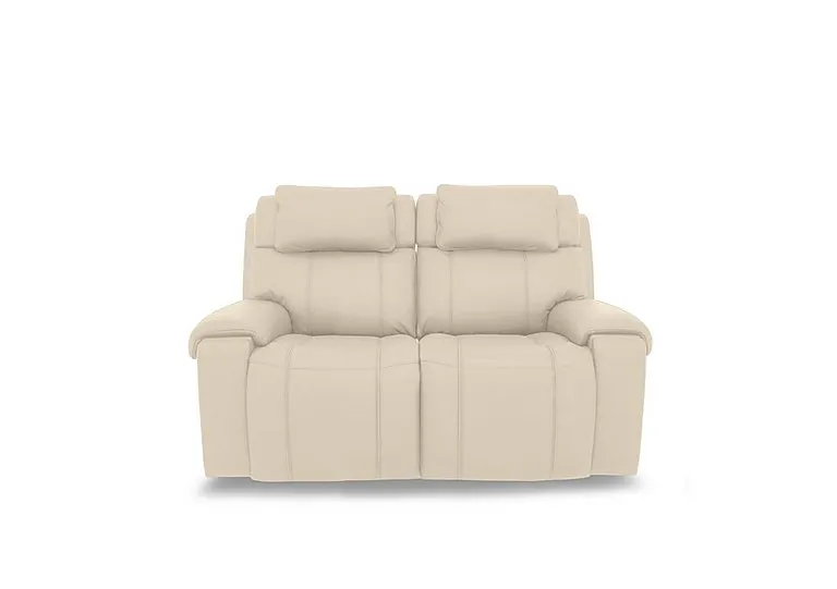 Hollywood Leather 2 Seater Power Recliner Sofa with Power Headrests and Storage Arms - BV Bisque