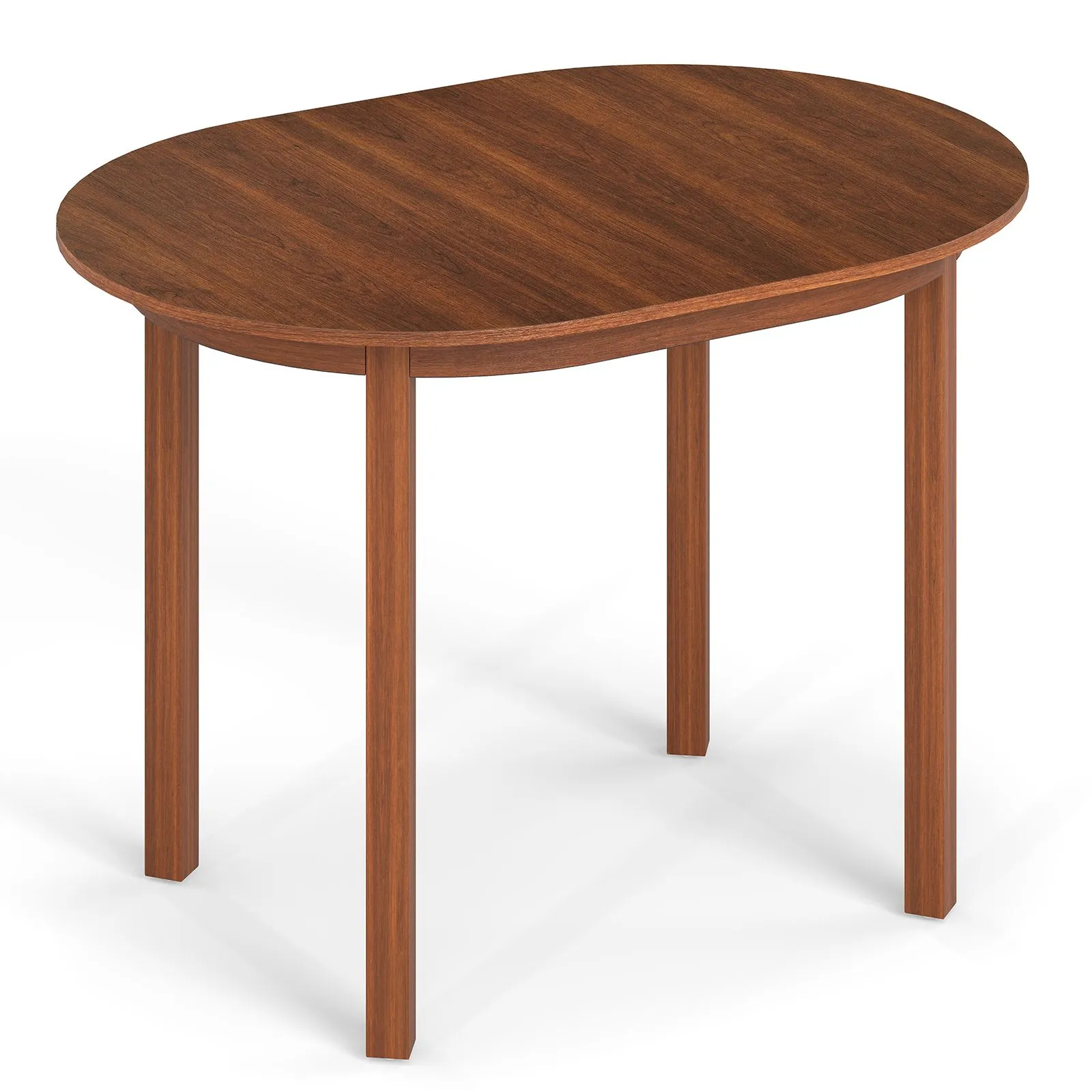 Costway 110CM Wooden Dining Table for 4-6 People Oval Kitchen Table in Walnut 3