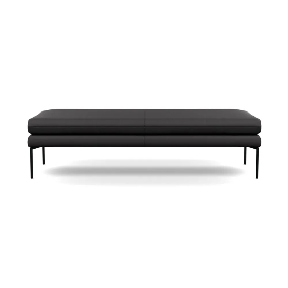 Heal's Matera Bench 160cm Leather Grain Graphite 063 Black Feet 1