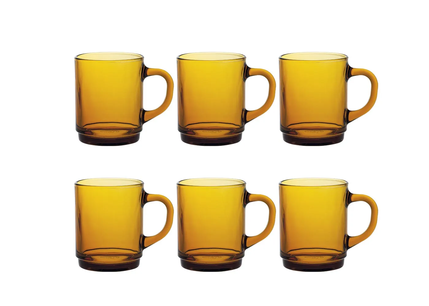 Duralex Versailles Glass Mug Amber Set of 6