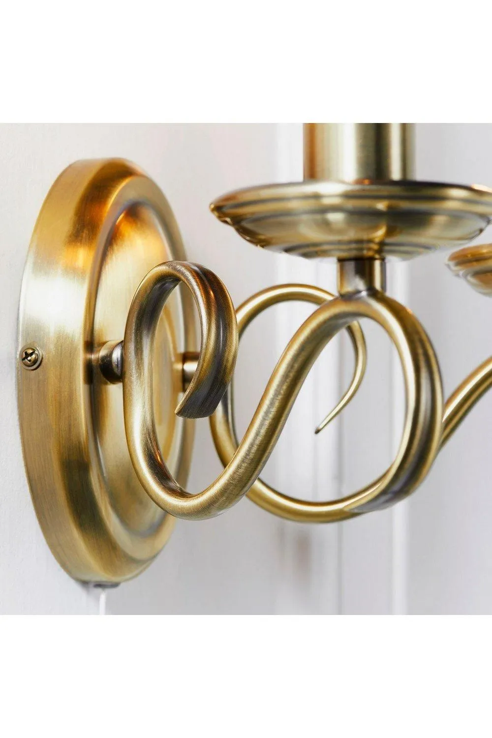 Netlighting Bernice 2 Light Indoor Candle Wall Light Antique Brass E14 in Gold 5