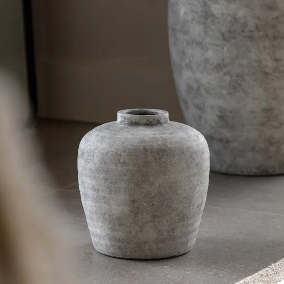 Crossland Grove Talence Ceramic Urn Vase Grey 260Mm, Grey