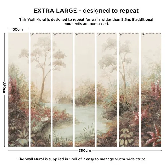 Cranberry and Laine Tranquil Floral Wall Mural 4