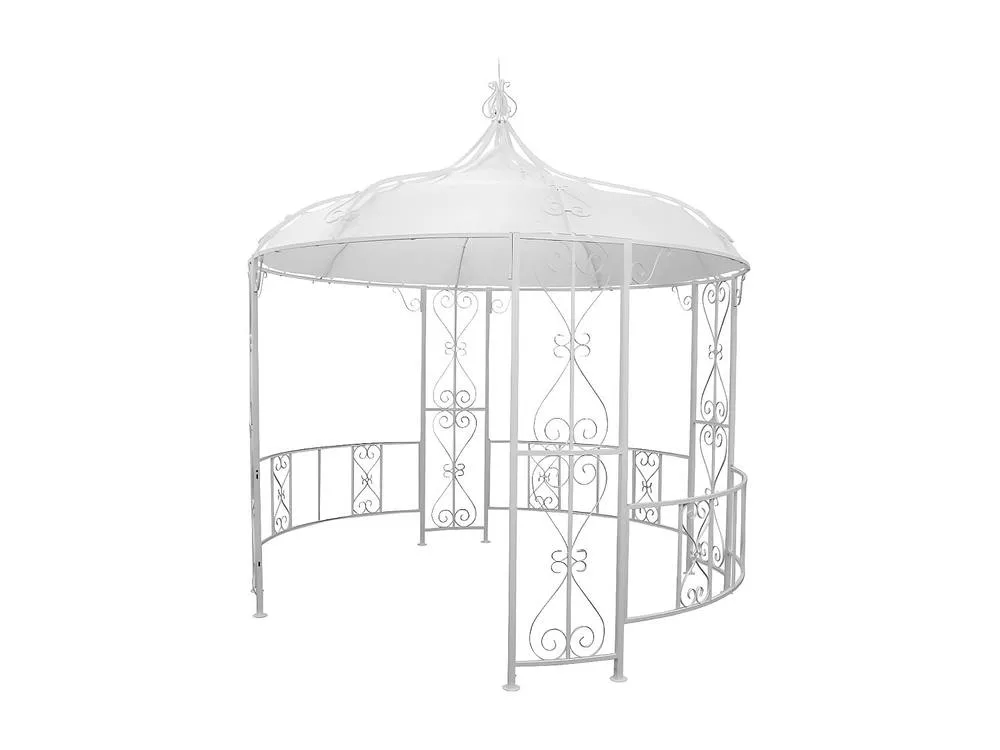 Vente-unique Wrought Iron-Style Metal Garden Pavilion - D300 X H305 Cm - White 5