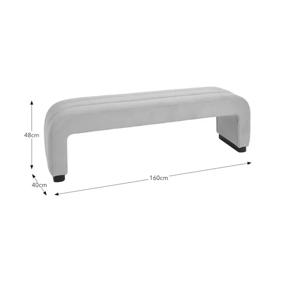 Lucilla 3 Seater Dining Bench, Velvet 6